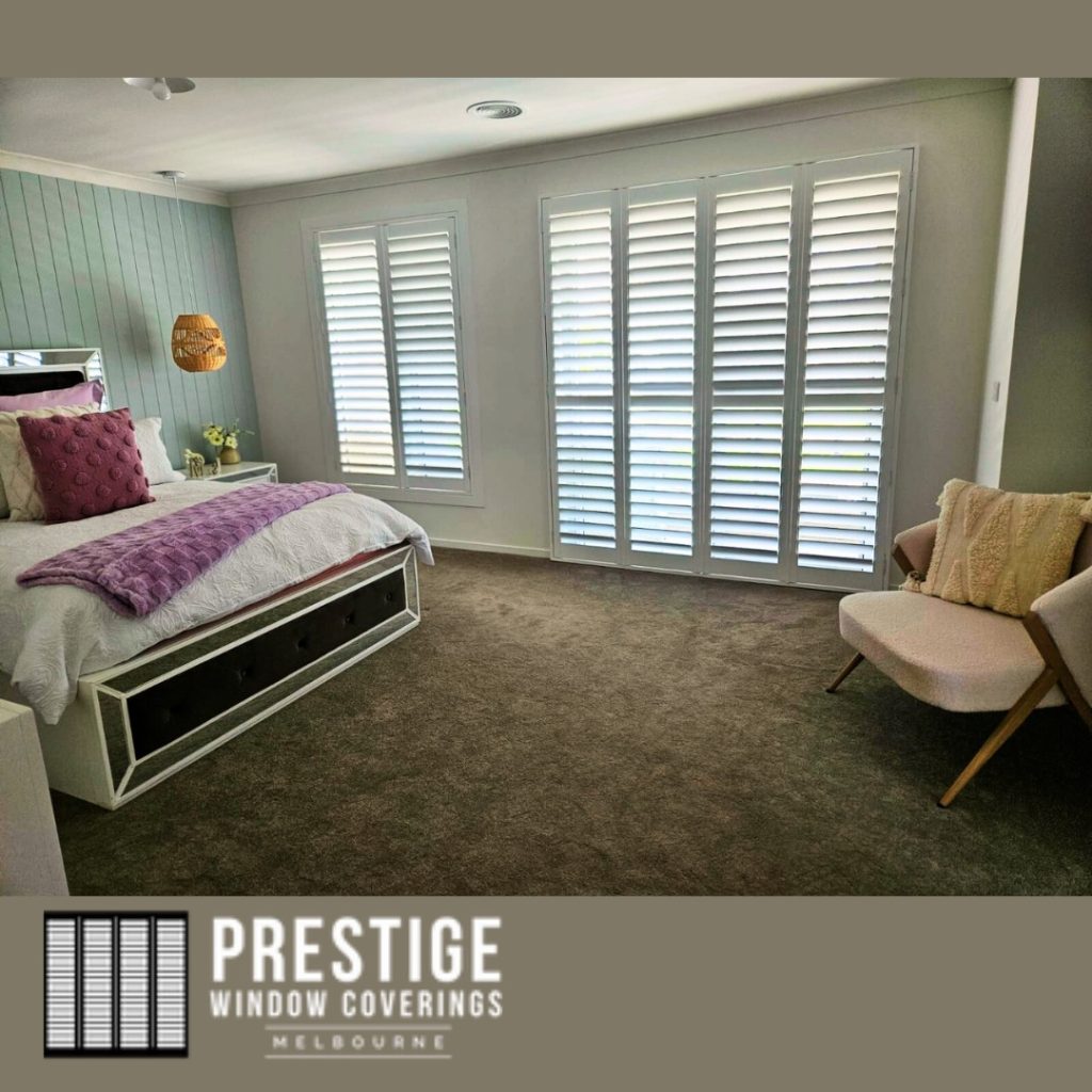 Custom plantation shutters fitted by Prestige Coverings – Rye