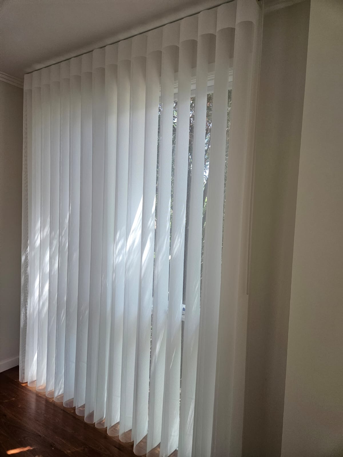 Veri Shades installed on large sliding doors
