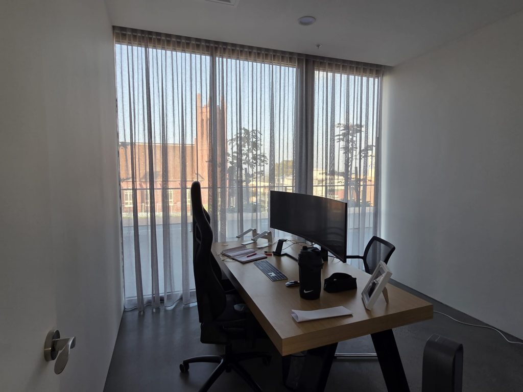 Floor-to-ceiling sheer curtains