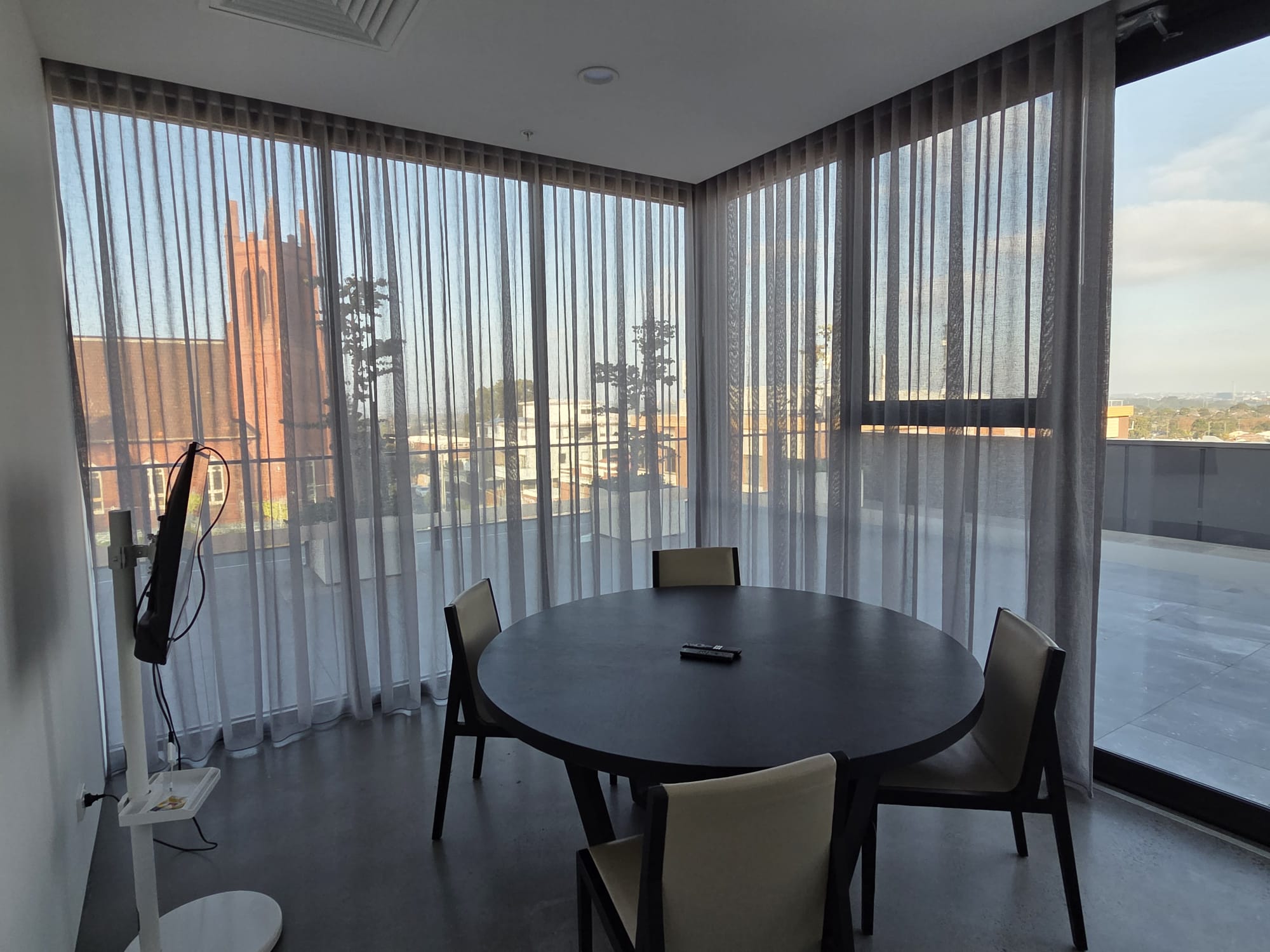 Floor-to-ceiling sheer curtains